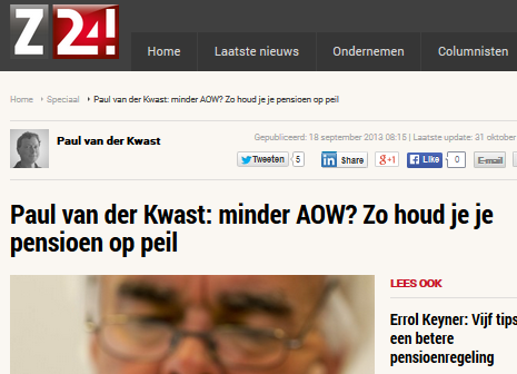 Minder AOW en pensioen